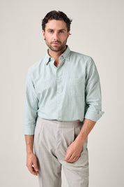 Fenner Travel Shirt - CK Green Oxford Stripe