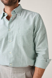 Fenner Travel Shirt - CK Green Oxford Stripe