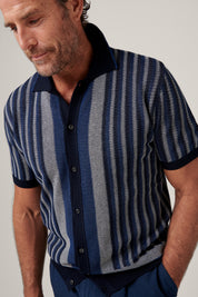 Riviera Short Sleeved Knit Polo - Marine