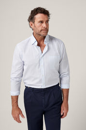Fenner Paperweight Shirt - Italian Summer Blue Stripes