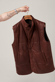 Leather Vest - Cinnamon:  1 x L + XL