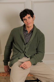 Kooyong Shawl Cardigan - Olive