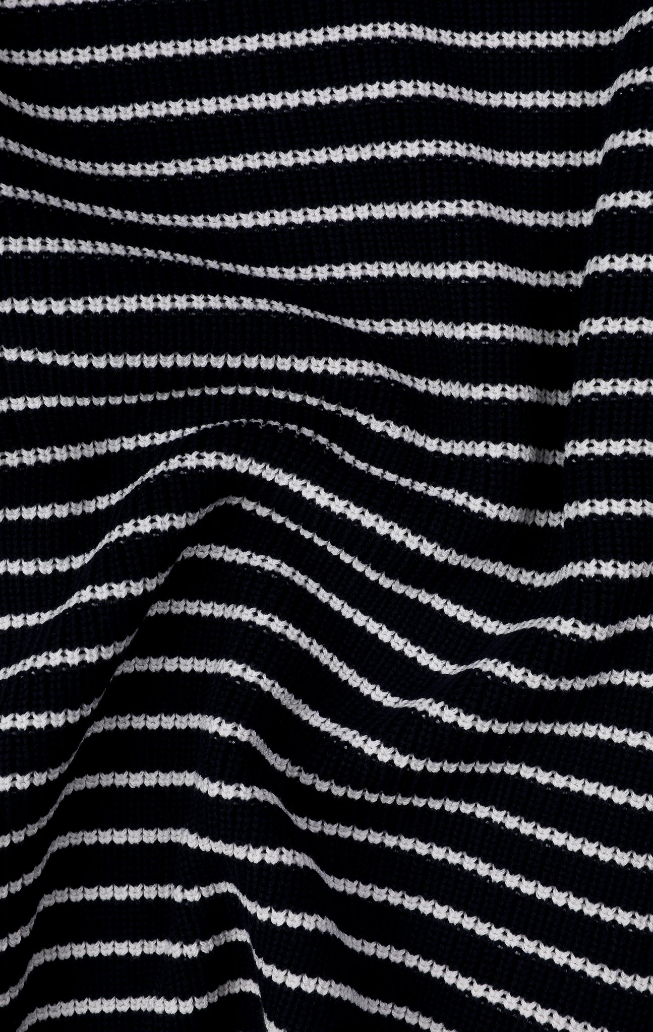 Winton Cotton Crew-Neck Sweater - Striped Navy/White - Last few