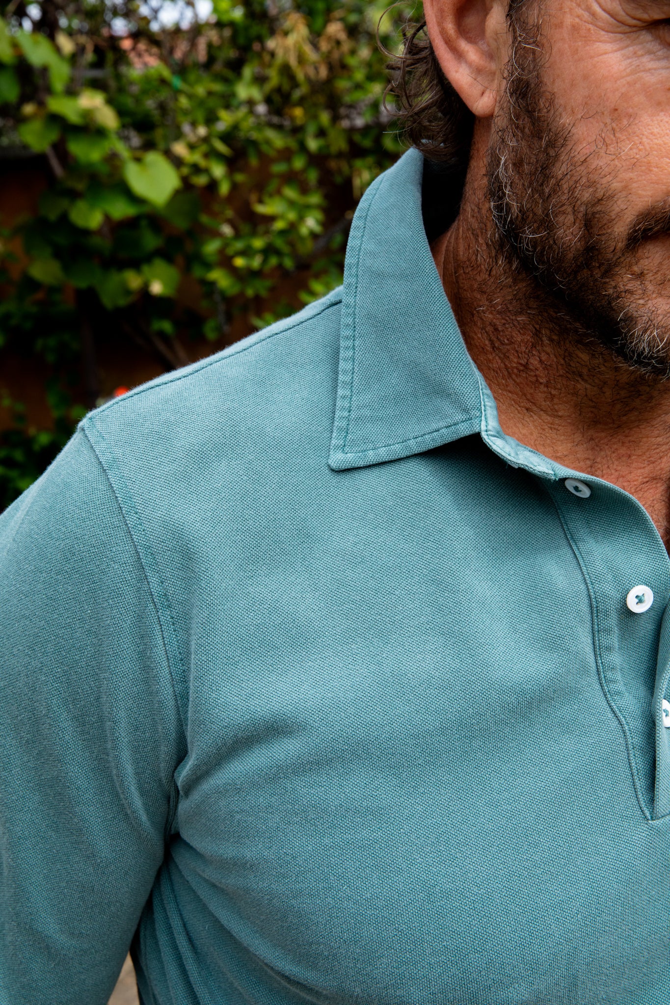 Hastings Long Sleeved Polo - Garment-Dyed Petrol