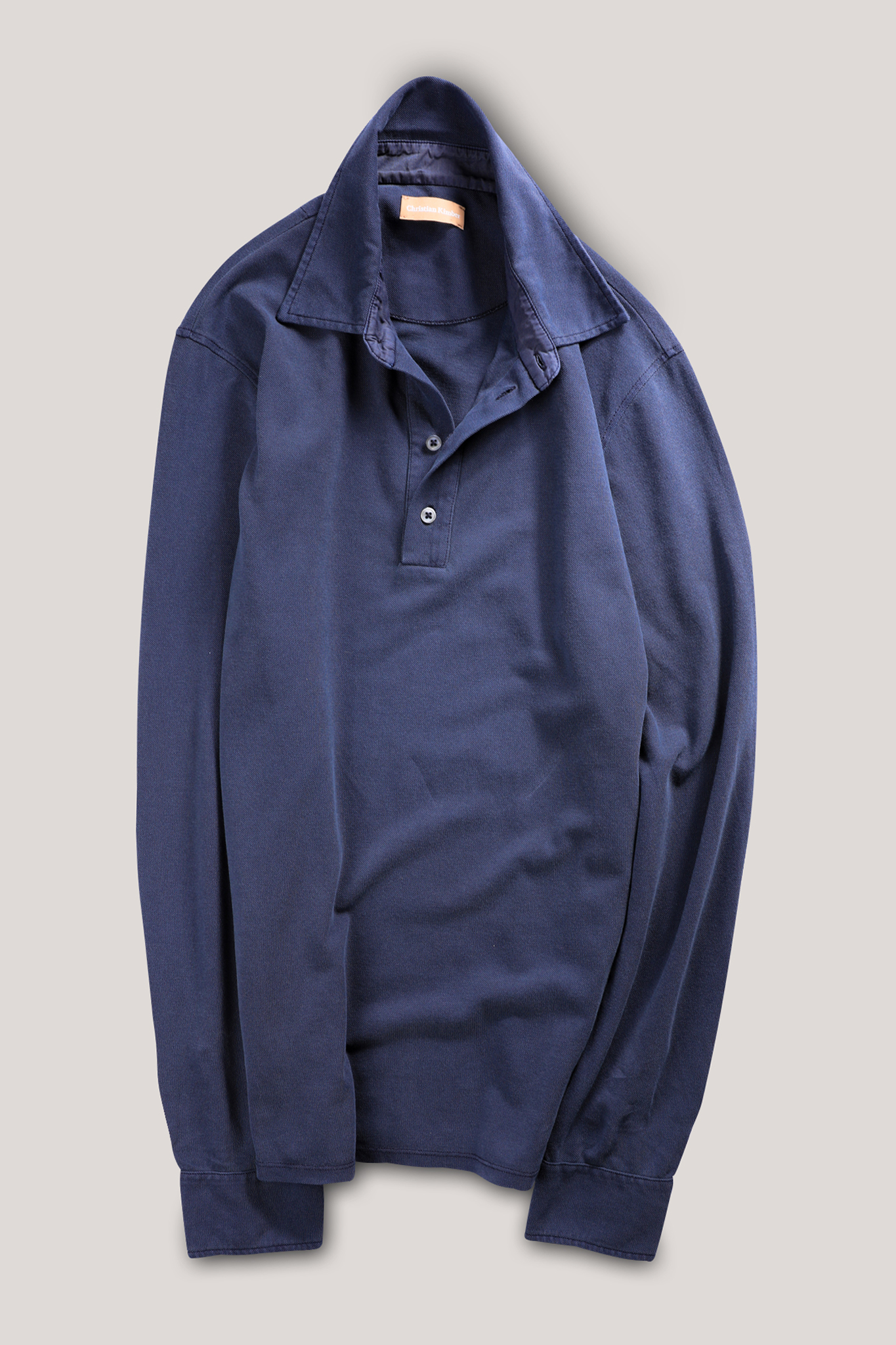 Hastings Long Sleeved Polo - Garment-Dyed Blue